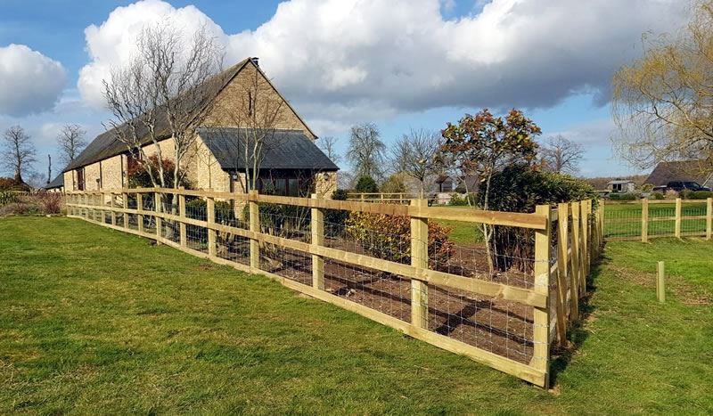 Post and rail fencing in Faringdon